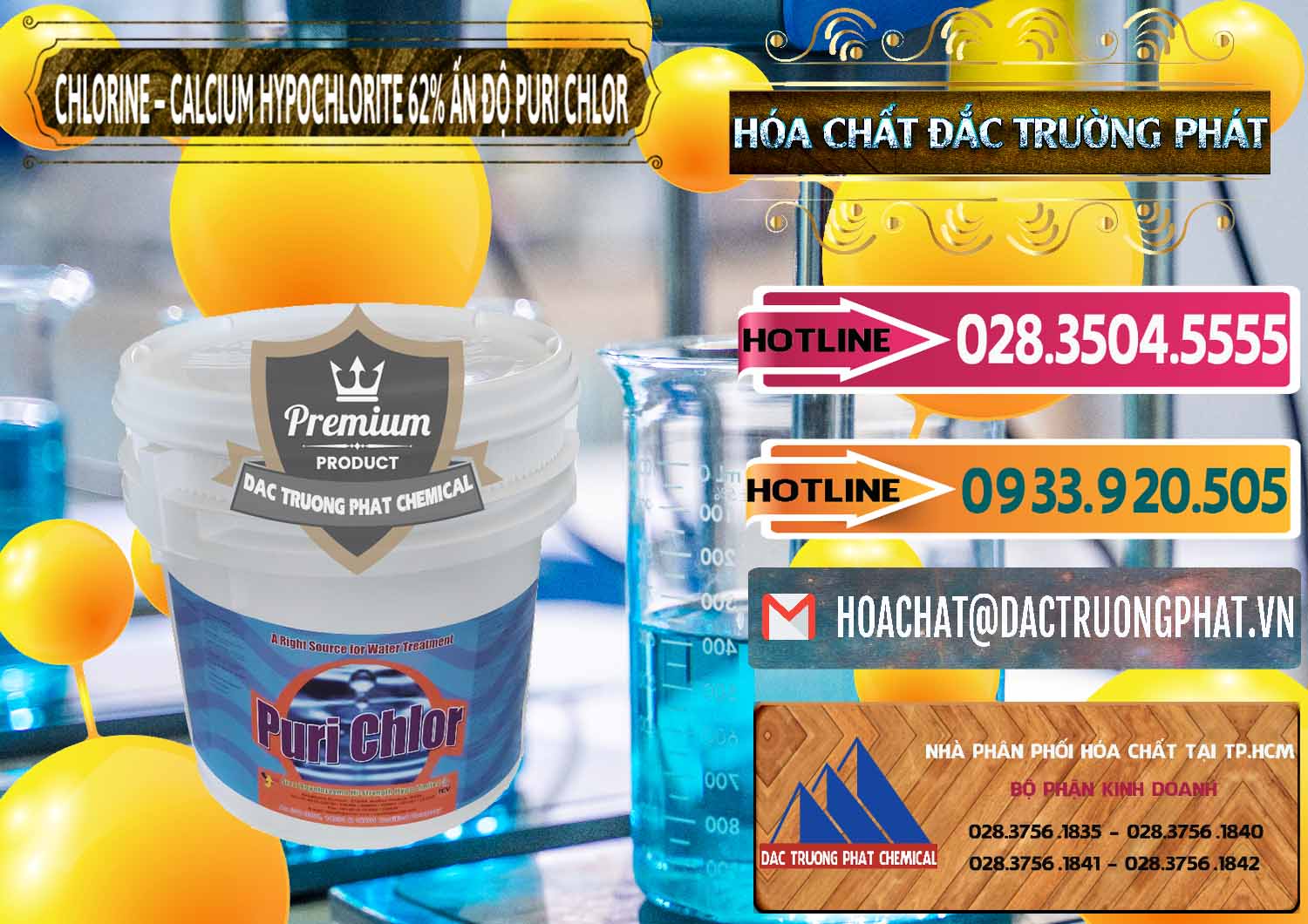 Công ty chuyên phân phối _ bán Chlorine – Clorin 62% Puri Chlo Ấn Độ India - 0052 - Đơn vị bán _ cung cấp hóa chất tại TP.HCM - dactruongphat.vn