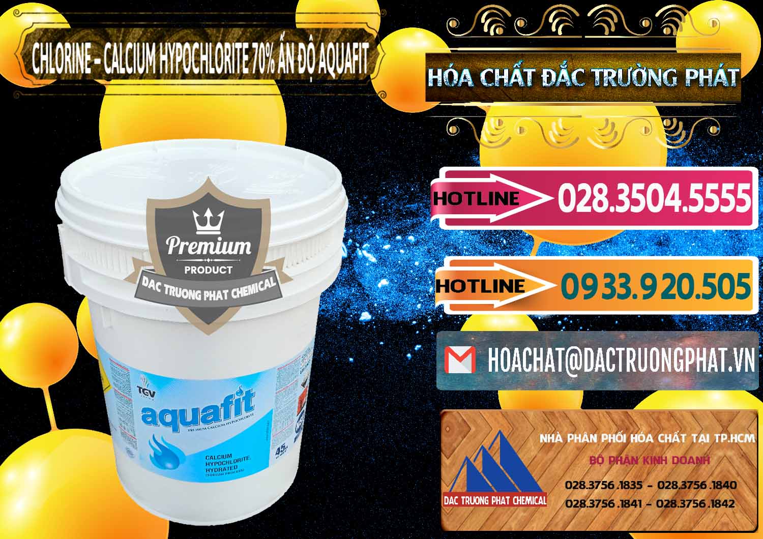 Nơi chuyên nhập khẩu _ bán Clorin – Chlorine 70% Aquafit Thùng Cao TGV Ấn Độ India - 0054 - Cty cung cấp _ bán hóa chất tại TP.HCM - dactruongphat.vn