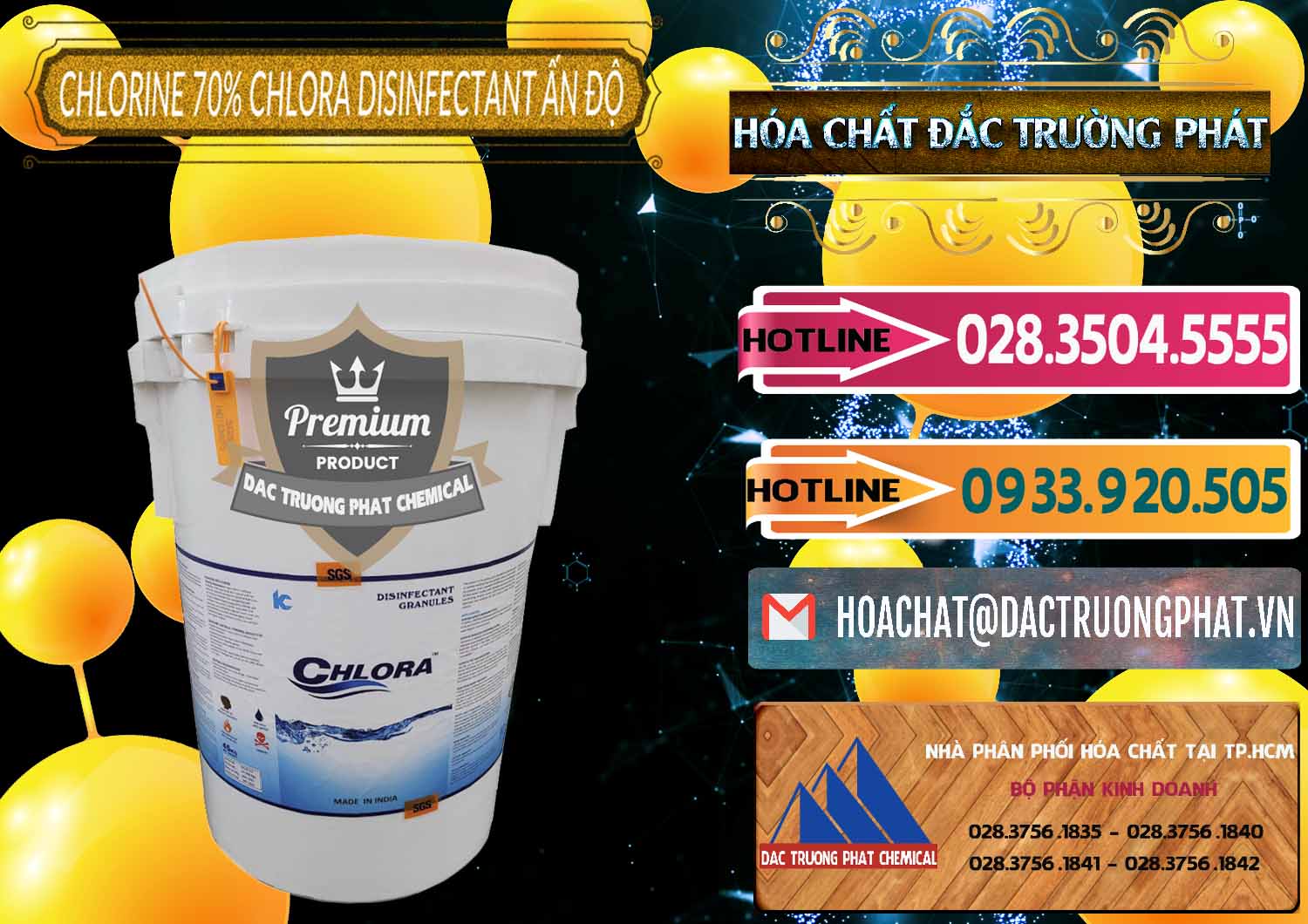 Đơn vị bán & cung ứng Chlorine – Clorin 70% Chlora Disinfectant Ấn Độ India - 0213 - Cty cung ứng và phân phối hóa chất tại TP.HCM - dactruongphat.vn