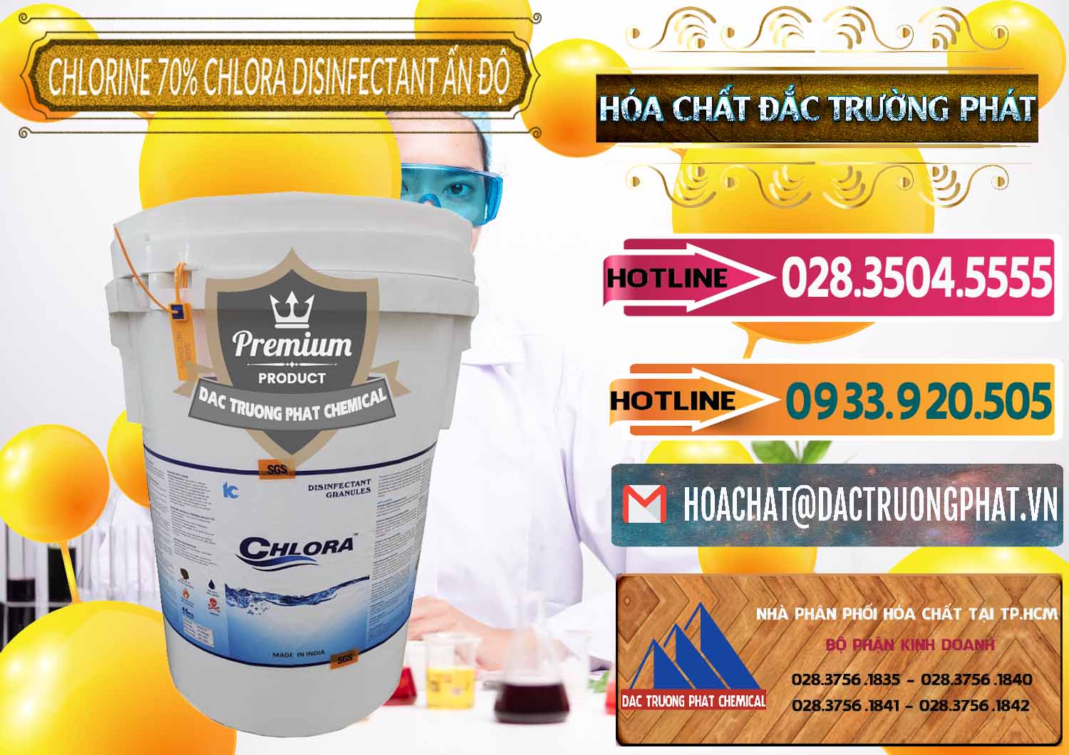 Công ty chuyên phân phối ( bán ) Chlorine – Clorin 70% Chlora Disinfectant Ấn Độ India - 0213 - Cung cấp hóa chất tại TP.HCM - dactruongphat.vn
