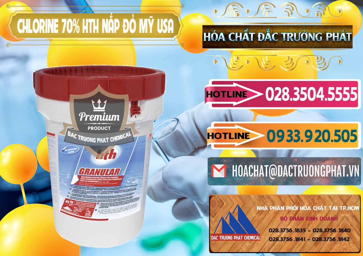 Công ty chuyên cung ứng - bán Clorin – Chlorine 70% HTH Nắp Đỏ Mỹ Usa - 0244 - Công ty cung cấp - phân phối hóa chất tại TP.HCM - dactruongphat.vn