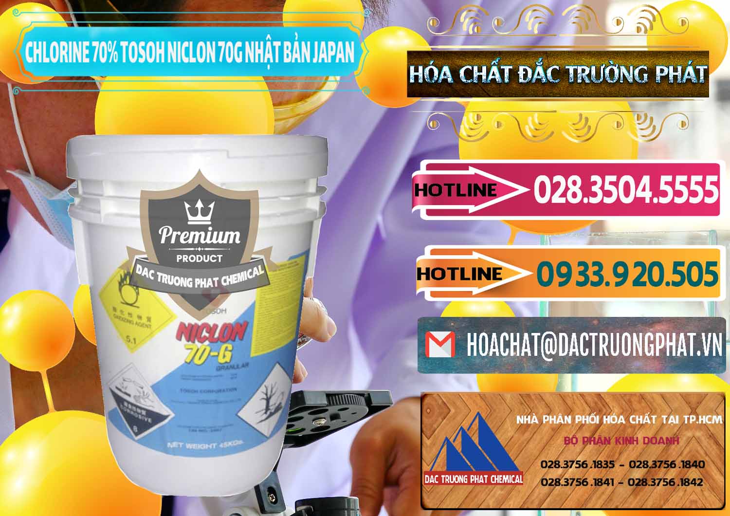 Cty chuyên cung cấp ( bán ) Clorin – Chlorine 70% Tosoh Niclon 70G Nhật Bản Japan - 0242 - Công ty nhập khẩu & cung cấp hóa chất tại TP.HCM - dactruongphat.vn