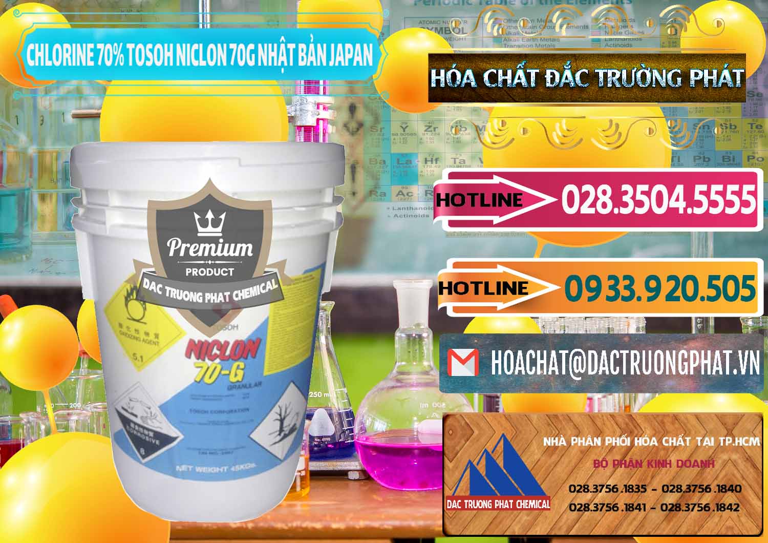 Cty cung cấp - bán Clorin – Chlorine 70% Tosoh Niclon 70G Nhật Bản Japan - 0242 - Cty chuyên phân phối - cung ứng hóa chất tại TP.HCM - dactruongphat.vn