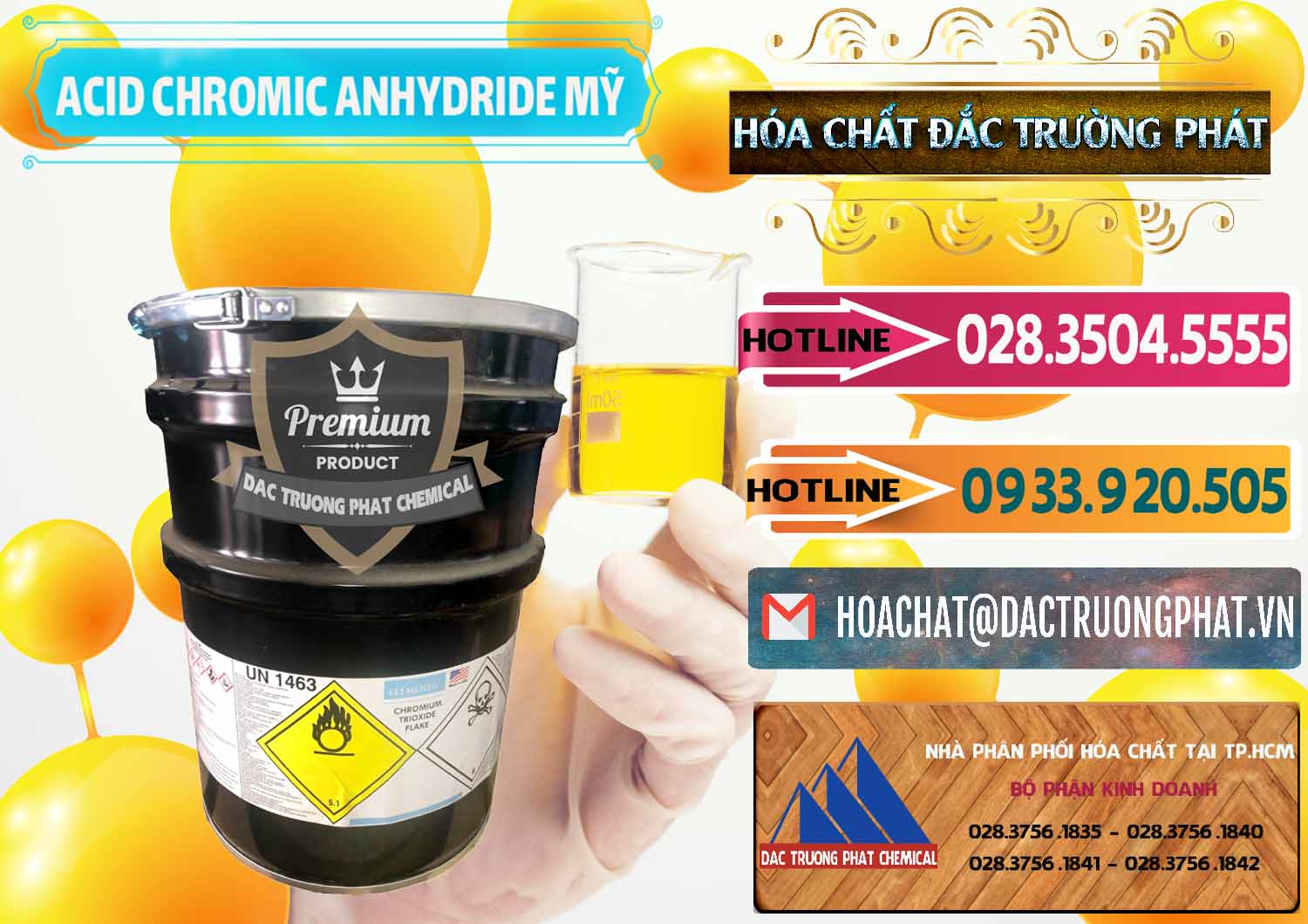 Cty chuyên phân phối - bán Acid Chromic Anhydride - Cromic CRO3 USA Mỹ - 0364 - Bán ( phân phối ) hóa chất tại TP.HCM - dactruongphat.vn