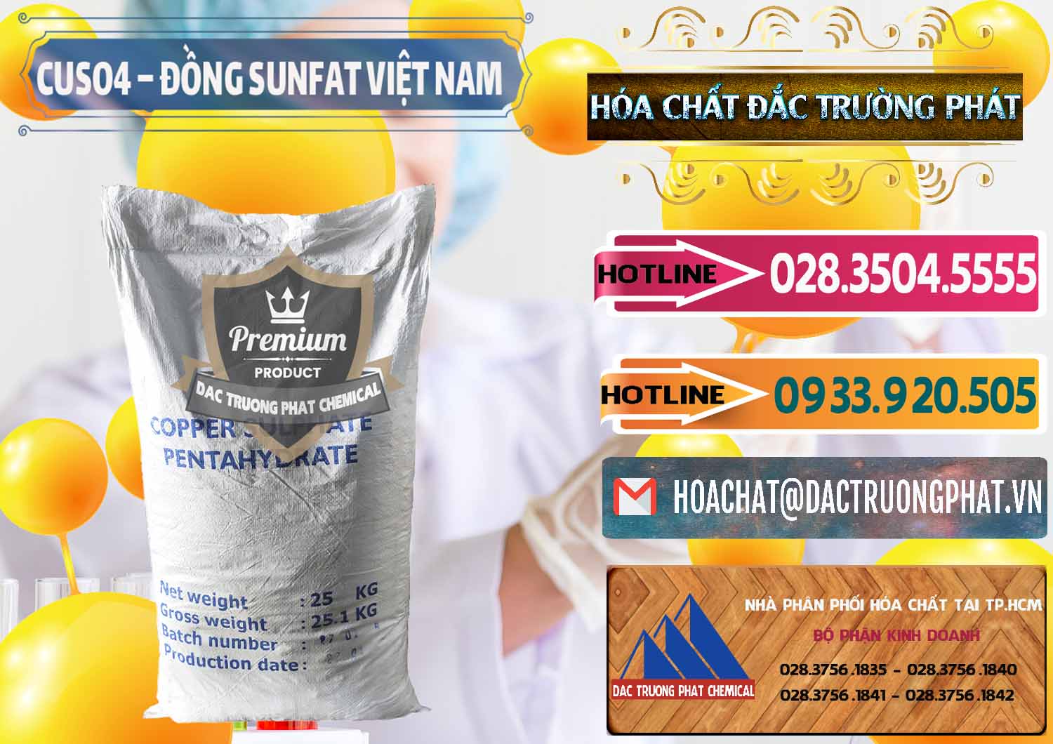 Chuyên phân phối - cung cấp CuSO4 – Đồng Sunfat Dạng Bột Việt Nam - 0196 - Công ty kinh doanh ( bán ) hóa chất tại TP.HCM - dactruongphat.vn
