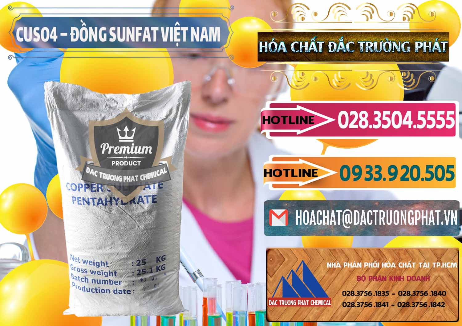 Nơi chuyên bán ( cung cấp ) CuSO4 – Đồng Sunfat Dạng Bột Việt Nam - 0196 - Cty cung cấp _ bán hóa chất tại TP.HCM - dactruongphat.vn