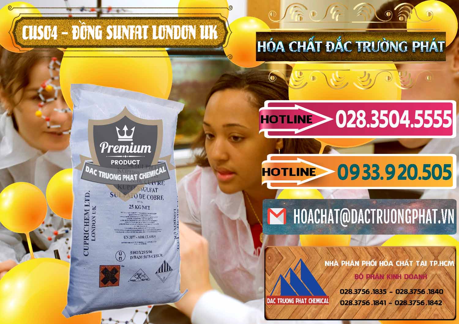 Đơn vị chuyên bán ( cung ứng ) CuSO4 – Đồng Sunfat Anh Uk Kingdoms - 0478 - Nơi chuyên kinh doanh và phân phối hóa chất tại TP.HCM - dactruongphat.vn