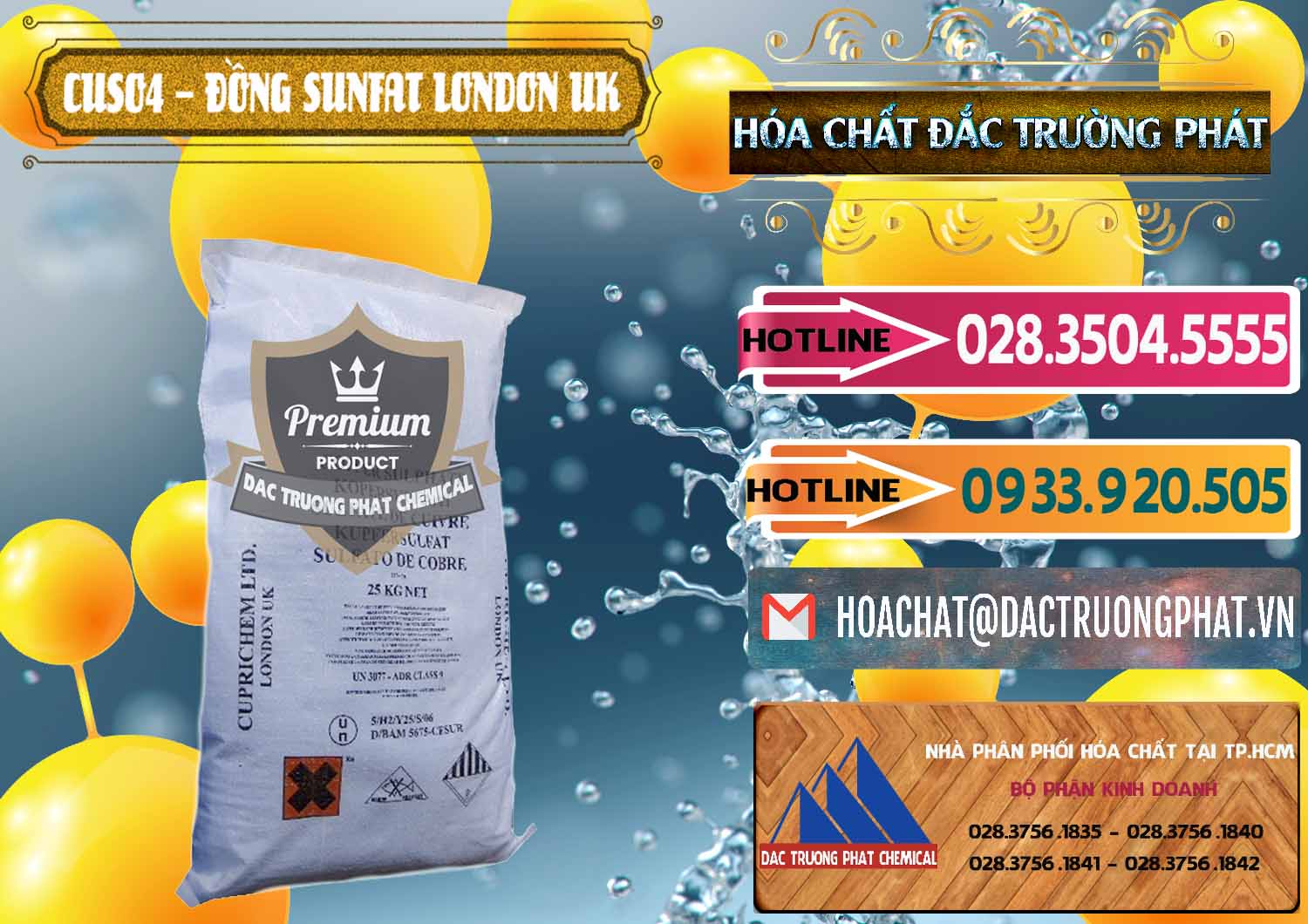 Chuyên phân phối - bán CuSO4 – Đồng Sunfat Anh Uk Kingdoms - 0478 - Cty cung ứng - phân phối hóa chất tại TP.HCM - dactruongphat.vn