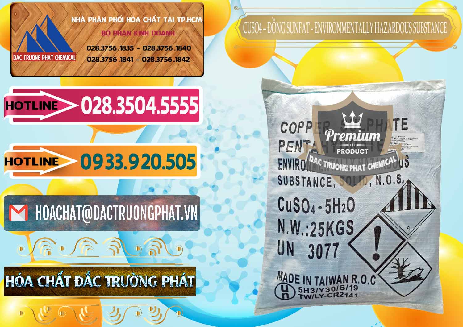 Công ty chuyên bán _ phân phối CuSO4 – Đồng Sunfat Đài Loan Taiwan - 0059 - Nơi cung cấp ( phân phối ) hóa chất tại TP.HCM - dactruongphat.vn