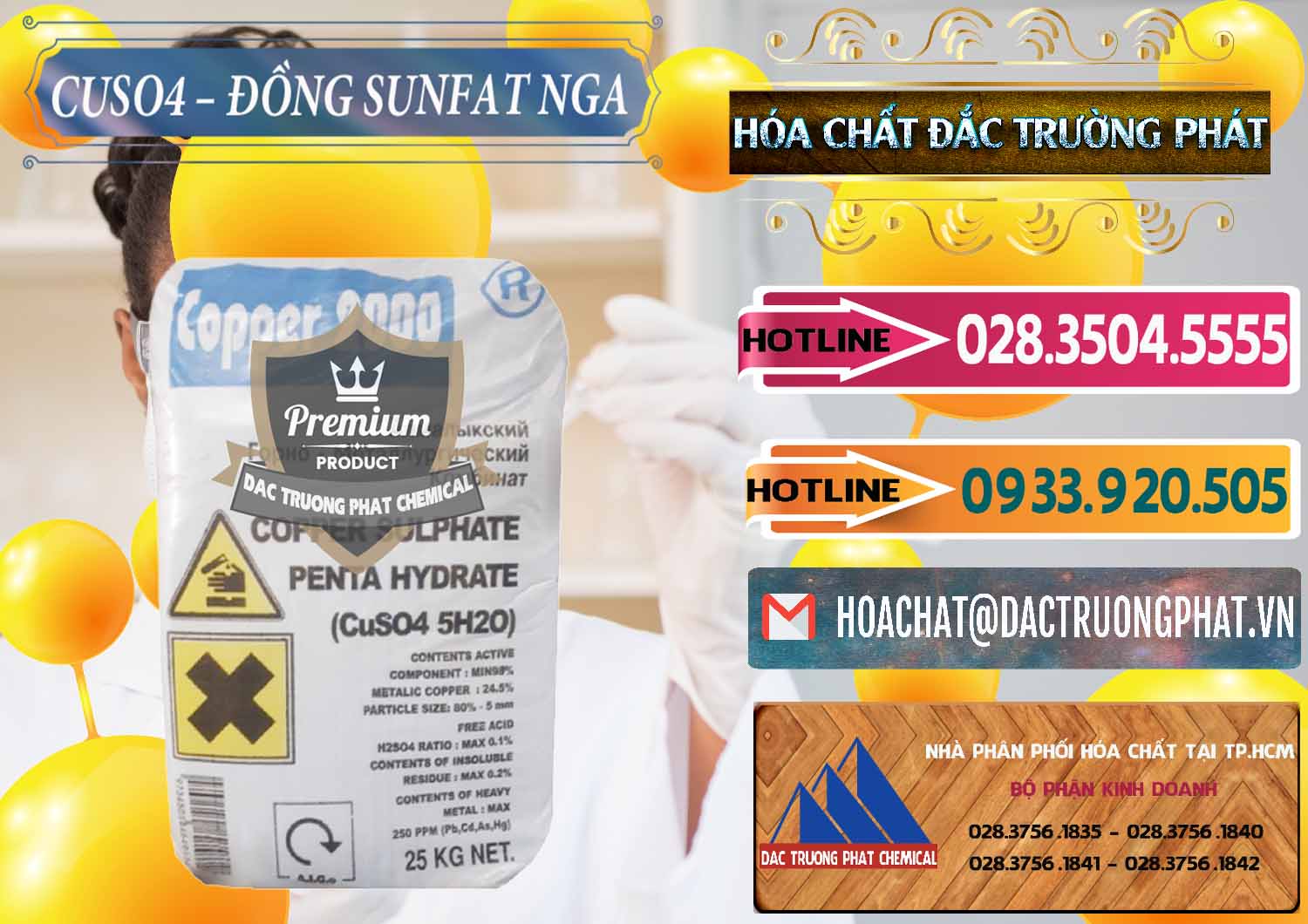 Cty bán _ cung ứng CuSO4 – Đồng Sunfat Nga Russia - 0480 - Chuyên nhập khẩu & phân phối hóa chất tại TP.HCM - dactruongphat.vn