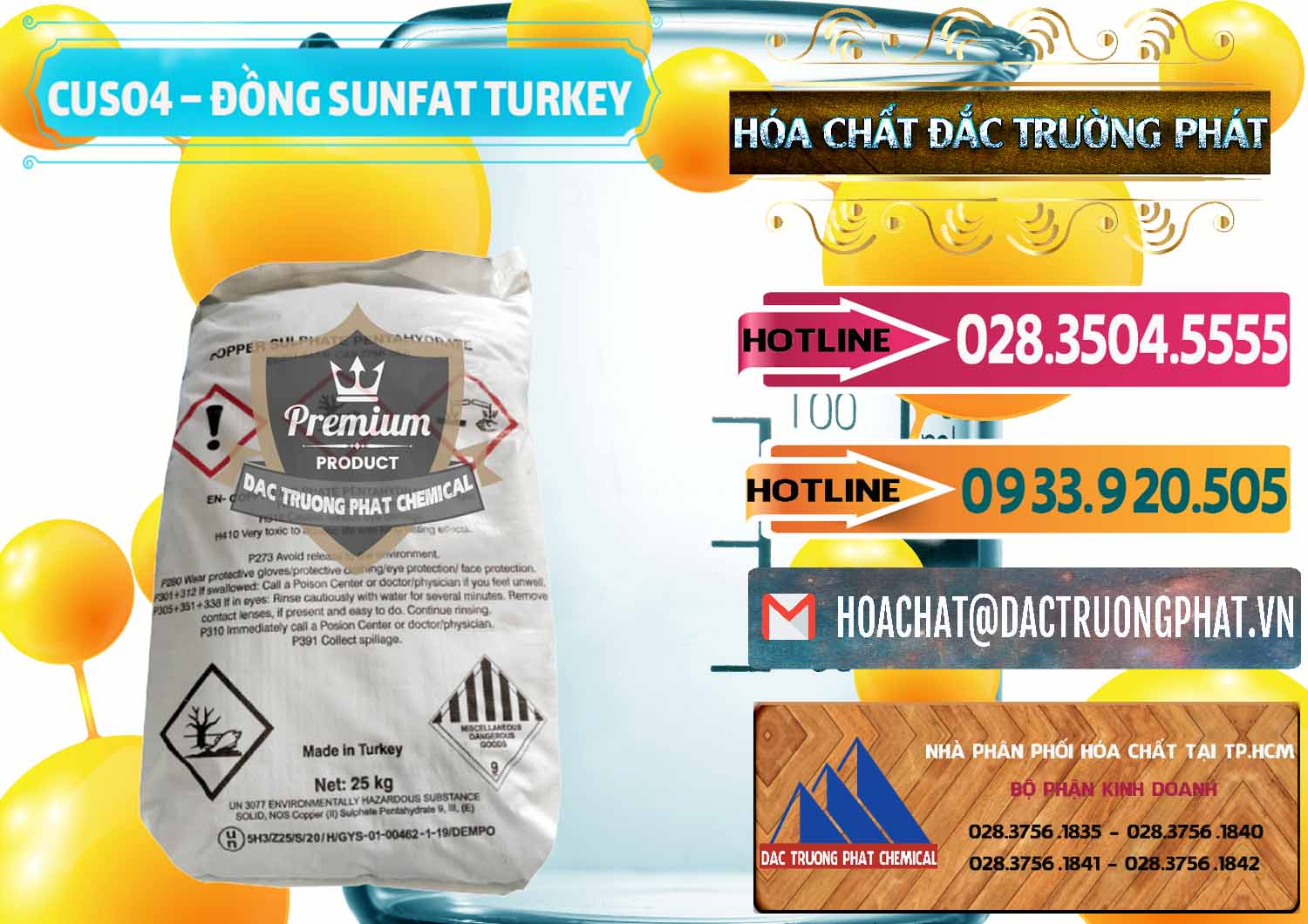 Nhà phân phối _ bán CuSO4 – Đồng Sunfat Thổ Nhĩ Kỳ Turkey - 0481 - Công ty phân phối - cung cấp hóa chất tại TP.HCM - dactruongphat.vn