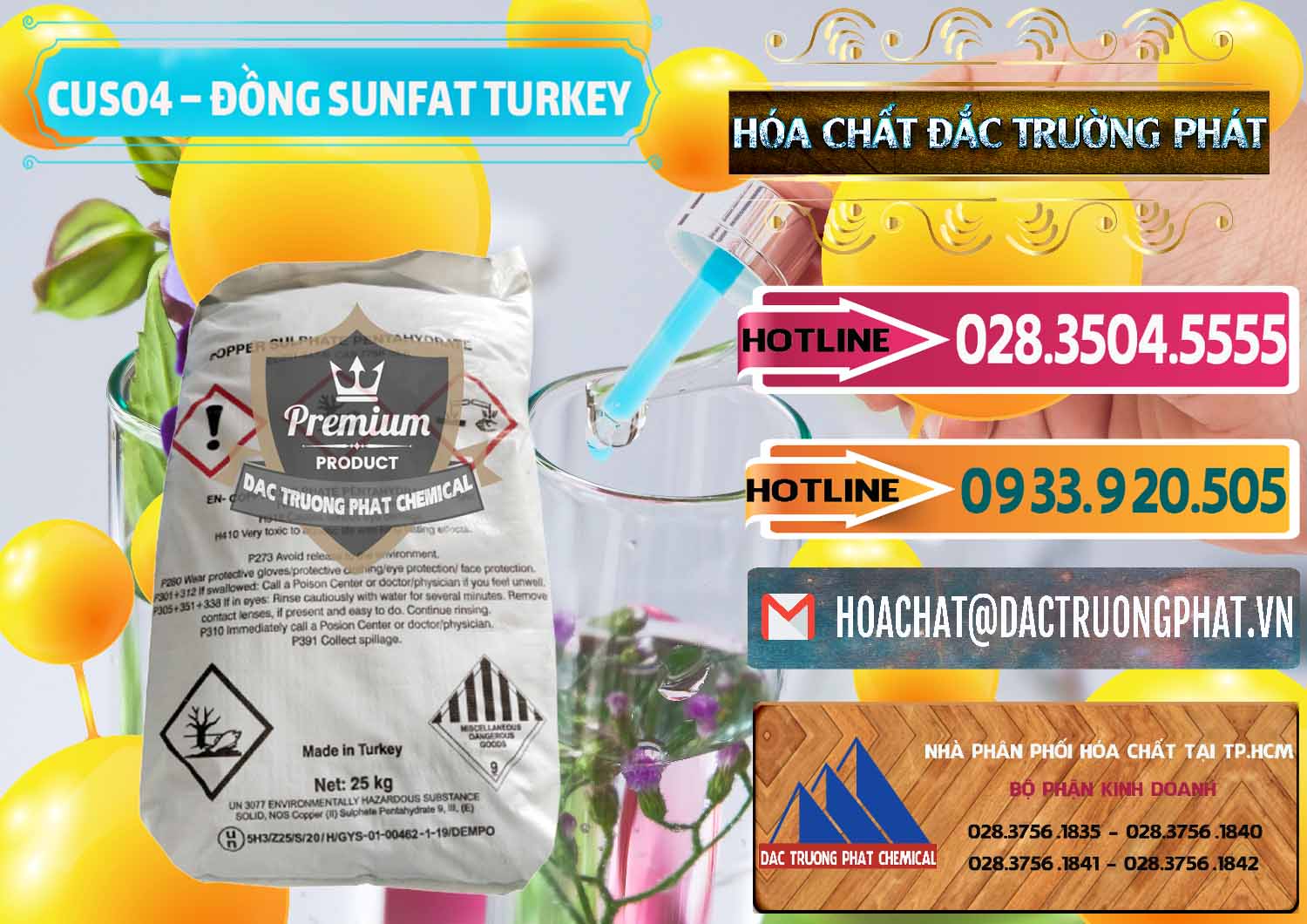 Nơi chuyên cung cấp & bán CuSO4 – Đồng Sunfat Thổ Nhĩ Kỳ Turkey - 0481 - Công ty chuyên nhập khẩu - phân phối hóa chất tại TP.HCM - dactruongphat.vn