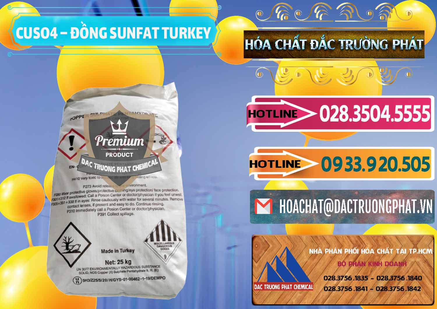 Công ty chuyên kinh doanh _ bán CuSO4 – Đồng Sunfat Thổ Nhĩ Kỳ Turkey - 0481 - Công ty kinh doanh & cung cấp hóa chất tại TP.HCM - dactruongphat.vn