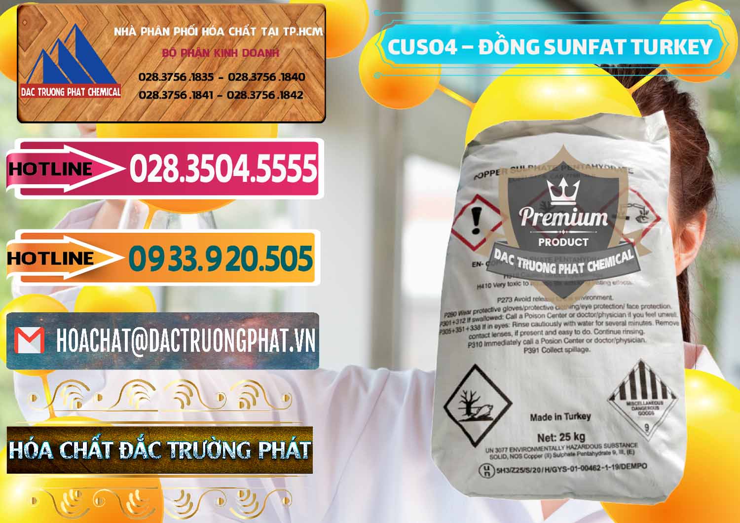 Công ty chuyên bán - phân phối CuSO4 – Đồng Sunfat Thổ Nhĩ Kỳ Turkey - 0481 - Cty chuyên cung cấp - bán hóa chất tại TP.HCM - dactruongphat.vn
