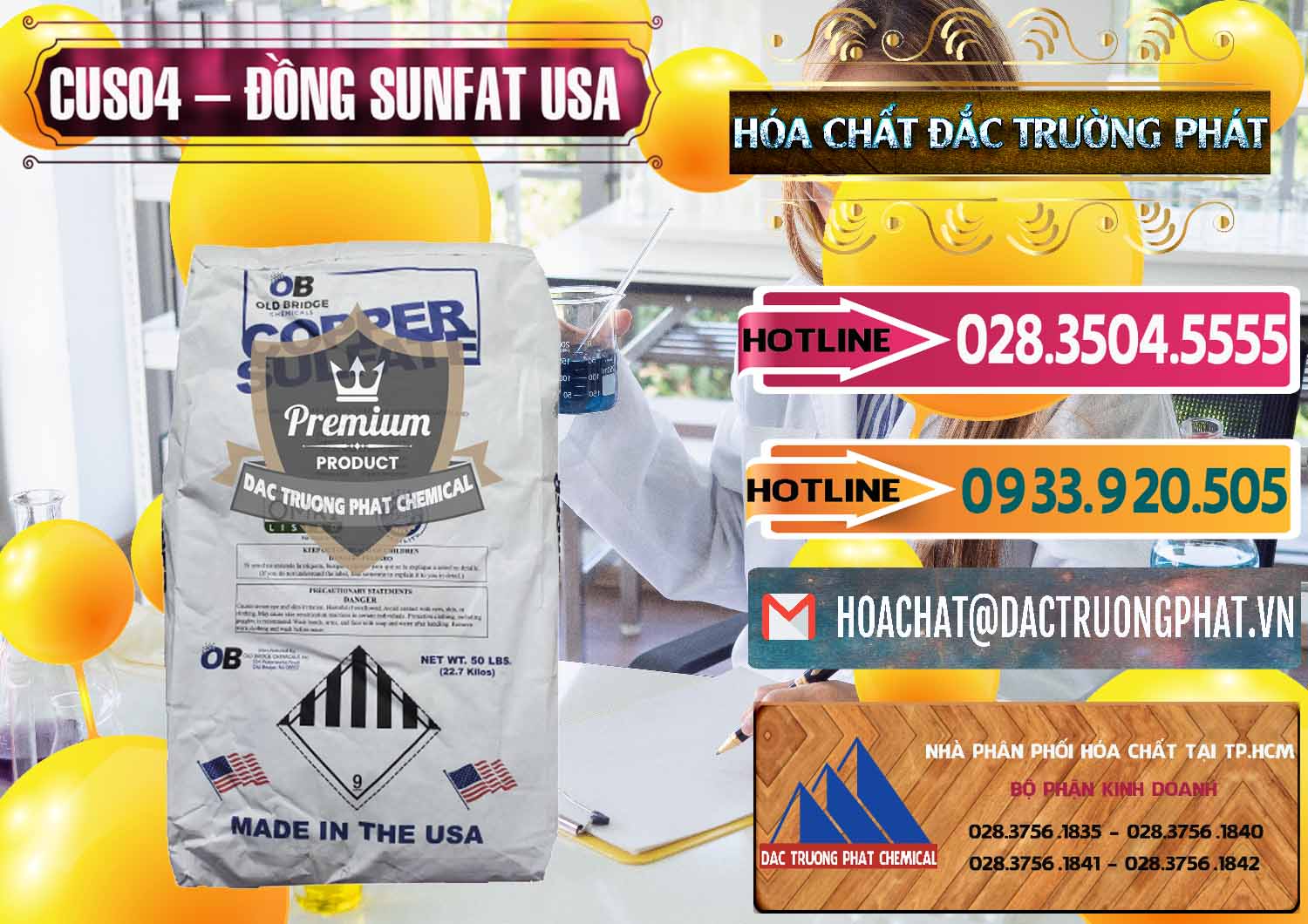 Nơi bán ( cung cấp ) CuSO4 – Đồng Sunfat Mỹ USA - 0479 - Chuyên bán _ cung cấp hóa chất tại TP.HCM - dactruongphat.vn