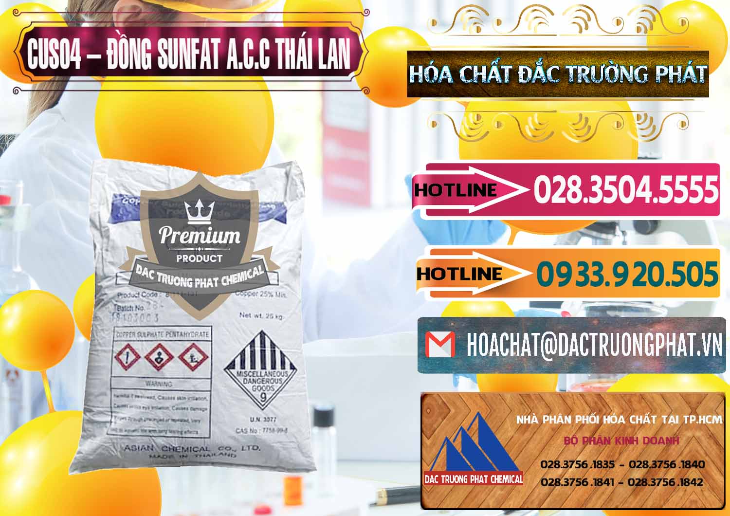 Cty nhập khẩu và bán CuSO4 – Đồng Sunfat A.C.C Thái Lan - 0249 - Công ty phân phối _ cung ứng hóa chất tại TP.HCM - dactruongphat.vn