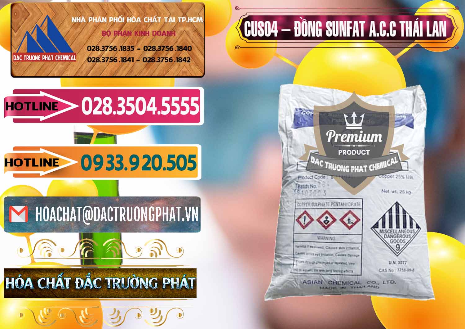 Công ty chuyên nhập khẩu & bán CuSO4 – Đồng Sunfat A.C.C Thái Lan - 0249 - Công ty chuyên cung cấp & kinh doanh hóa chất tại TP.HCM - dactruongphat.vn