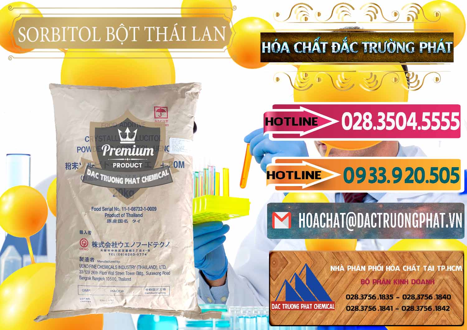 Cty chuyên phân phối ( bán ) D-Sorbitol Bột - C6H14O6 Food Grade Thái Lan Thailand - 0322 - Công ty chuyên kinh doanh và phân phối hóa chất tại TP.HCM - dactruongphat.vn
