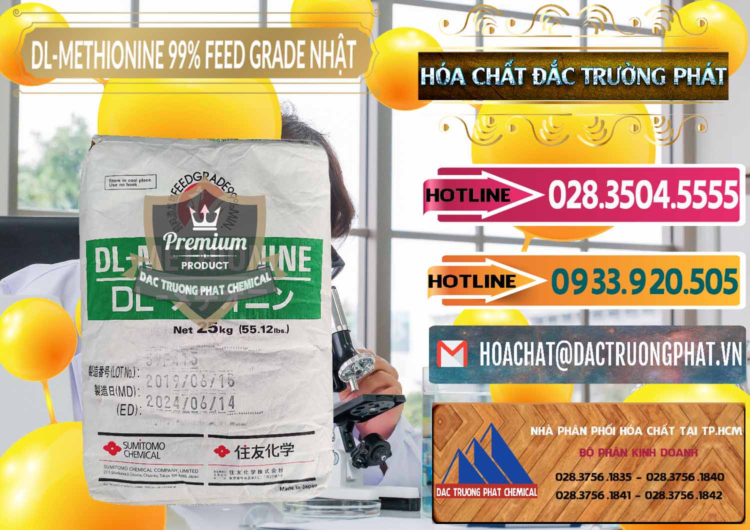 Đơn vị chuyên kinh doanh - bán DL-Methionine - C5H11NO2S Feed Grade Sumitomo Nhật Bản Japan - 0313 - Công ty chuyên nhập khẩu - phân phối hóa chất tại TP.HCM - dactruongphat.vn