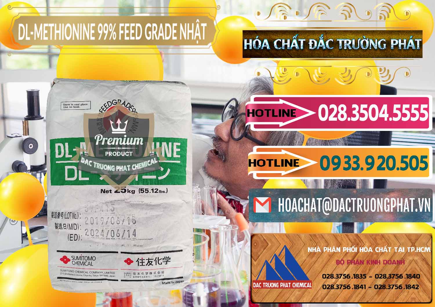 Nơi chuyên bán & phân phối DL-Methionine - C5H11NO2S Feed Grade Sumitomo Nhật Bản Japan - 0313 - Chuyên kinh doanh ( phân phối ) hóa chất tại TP.HCM - dactruongphat.vn