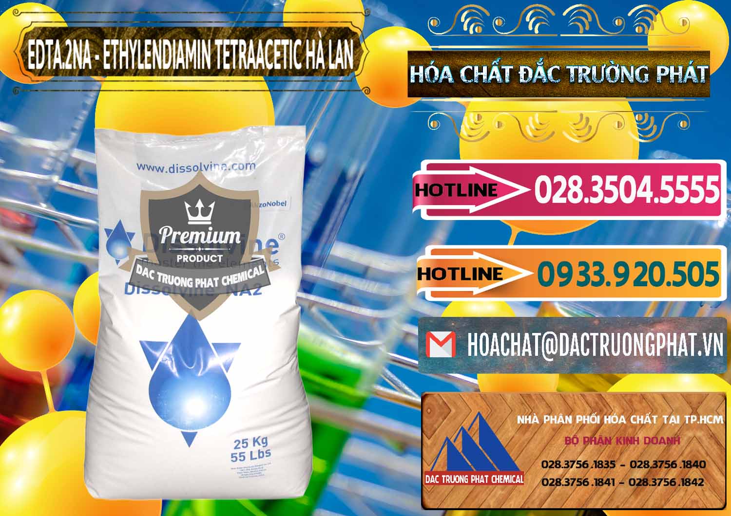 Nhà cung cấp - bán EDTA.2NA - Ethylendiamin Tetraacetic Dissolvine Hà Lan Netherlands - 0064 - Đơn vị bán - cung cấp hóa chất tại TP.HCM - dactruongphat.vn