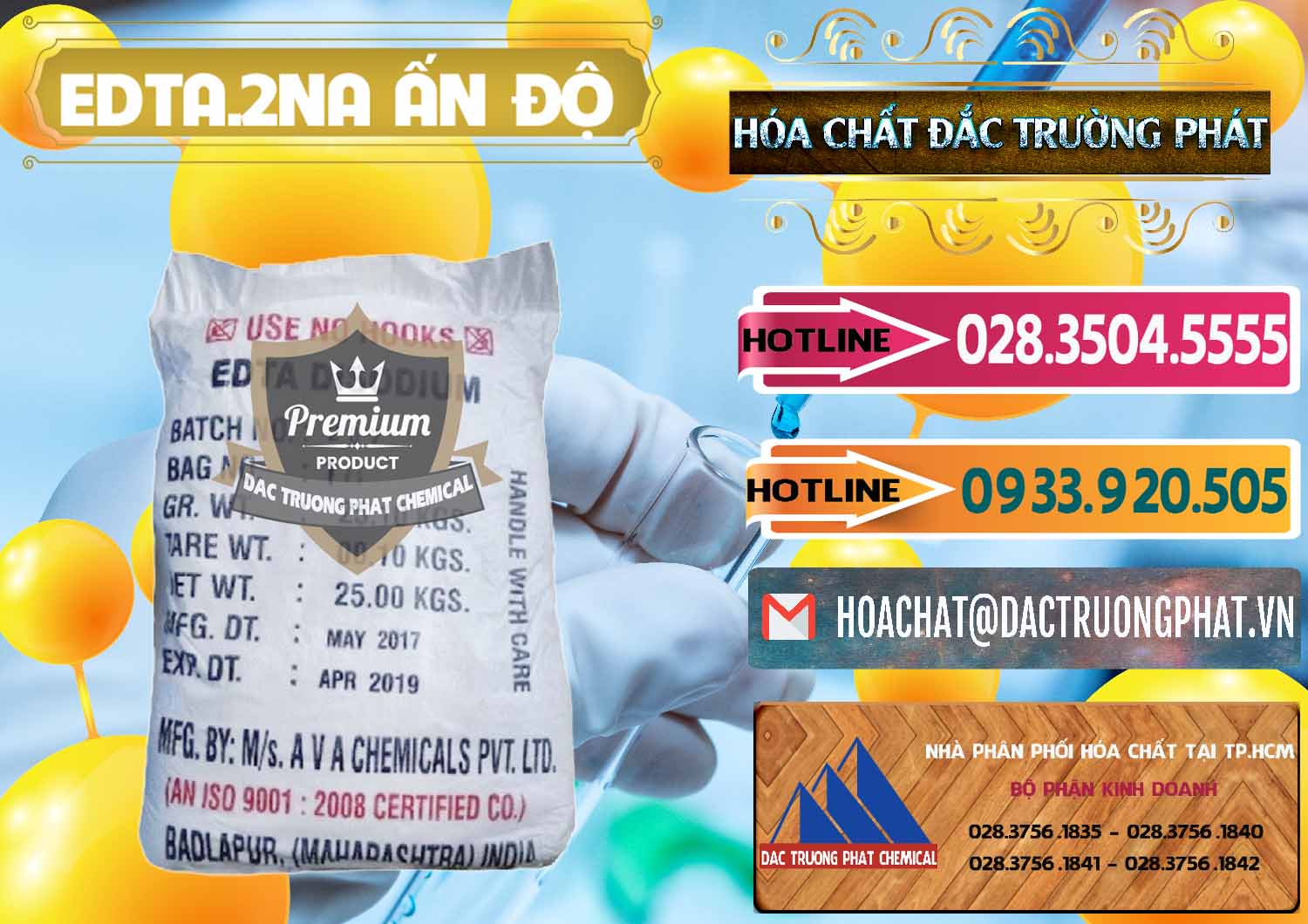 Công ty bán \ cung ứng Hóa chất E.D.T.A Powder # Edta Disodium Dạng Bột Ấn Độ India Đơn vị cung cấp - bán EDTA.2NA - Ethylendiamin Tetraacetic Ấn Độ India - 0416 - Đơn vị phân phối _ cung cấp hóa chất tại TP.HCM - dactruongphat.vn