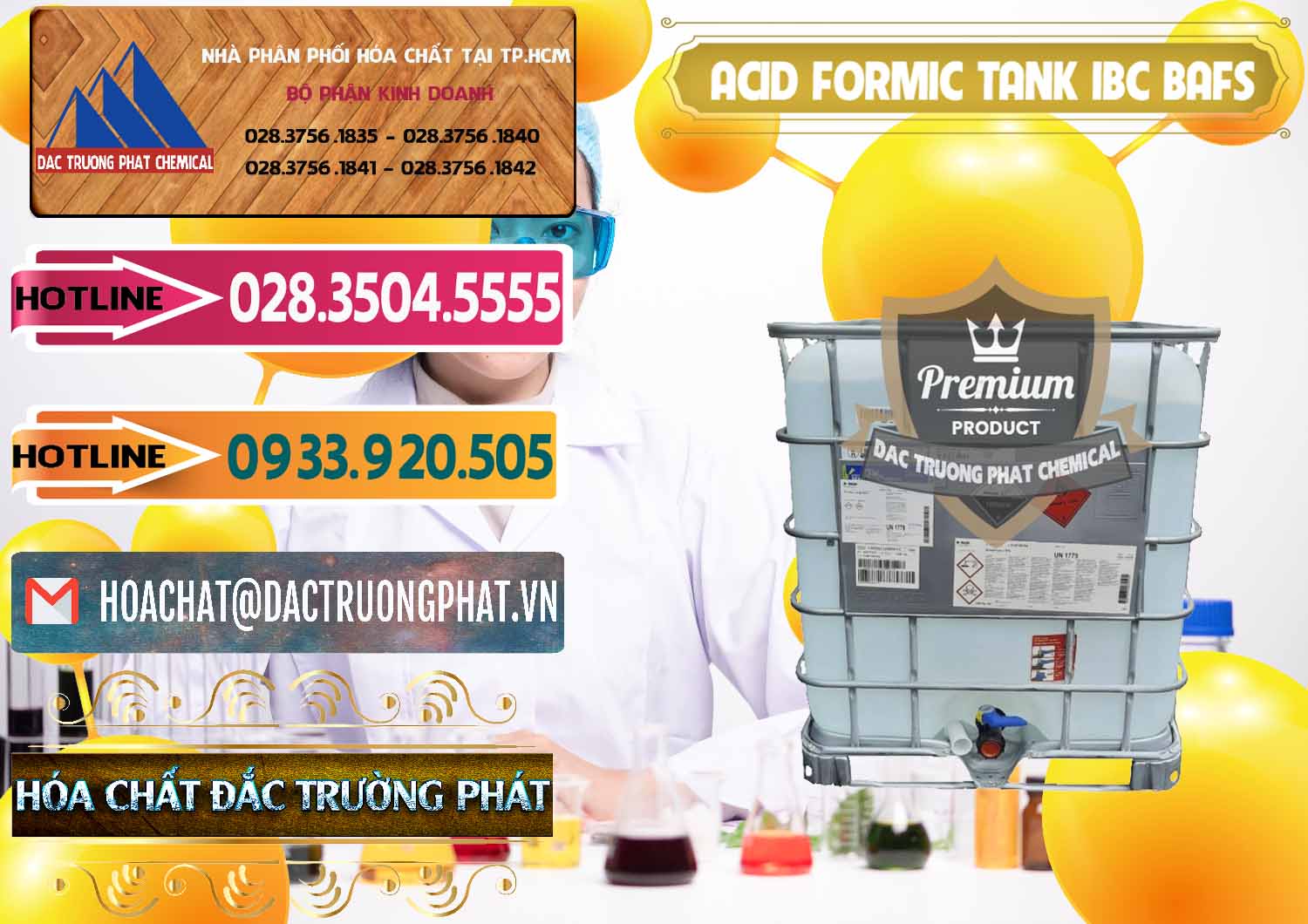 Cty chuyên cung ứng & bán Acid Formic - Axit Formic Tank - Bồn IBC BASF Đức - 0366 - Công ty cung cấp - bán hóa chất tại TP.HCM - dactruongphat.vn
