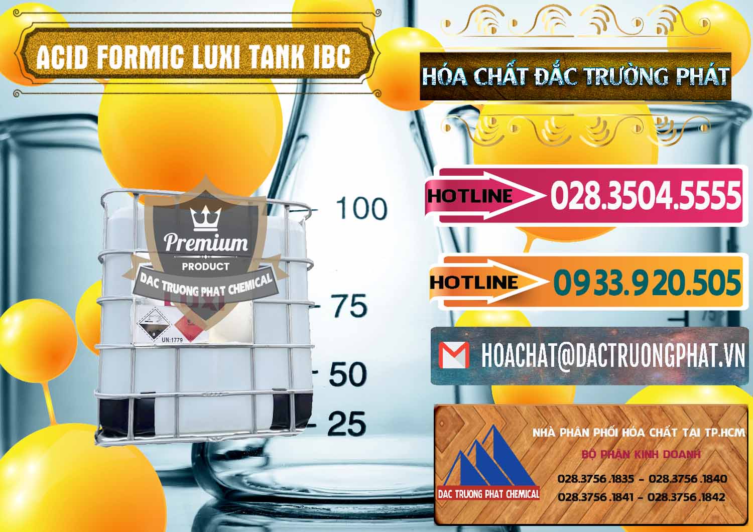 Công ty phân phối _ bán Acid Formic - Acid Formic Tank - Bồn IBC Luxi Trung Quốc China - 0400 - Công ty chuyên kinh doanh và cung cấp hóa chất tại TP.HCM - dactruongphat.vn