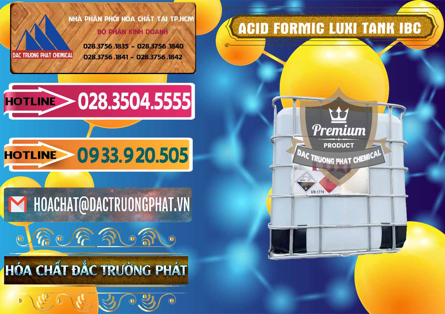 Chuyên cung cấp và bán Acid Formic - Acid Formic Tank - Bồn IBC Luxi Trung Quốc China - 0400 - Chuyên phân phối & cung ứng hóa chất tại TP.HCM - dactruongphat.vn