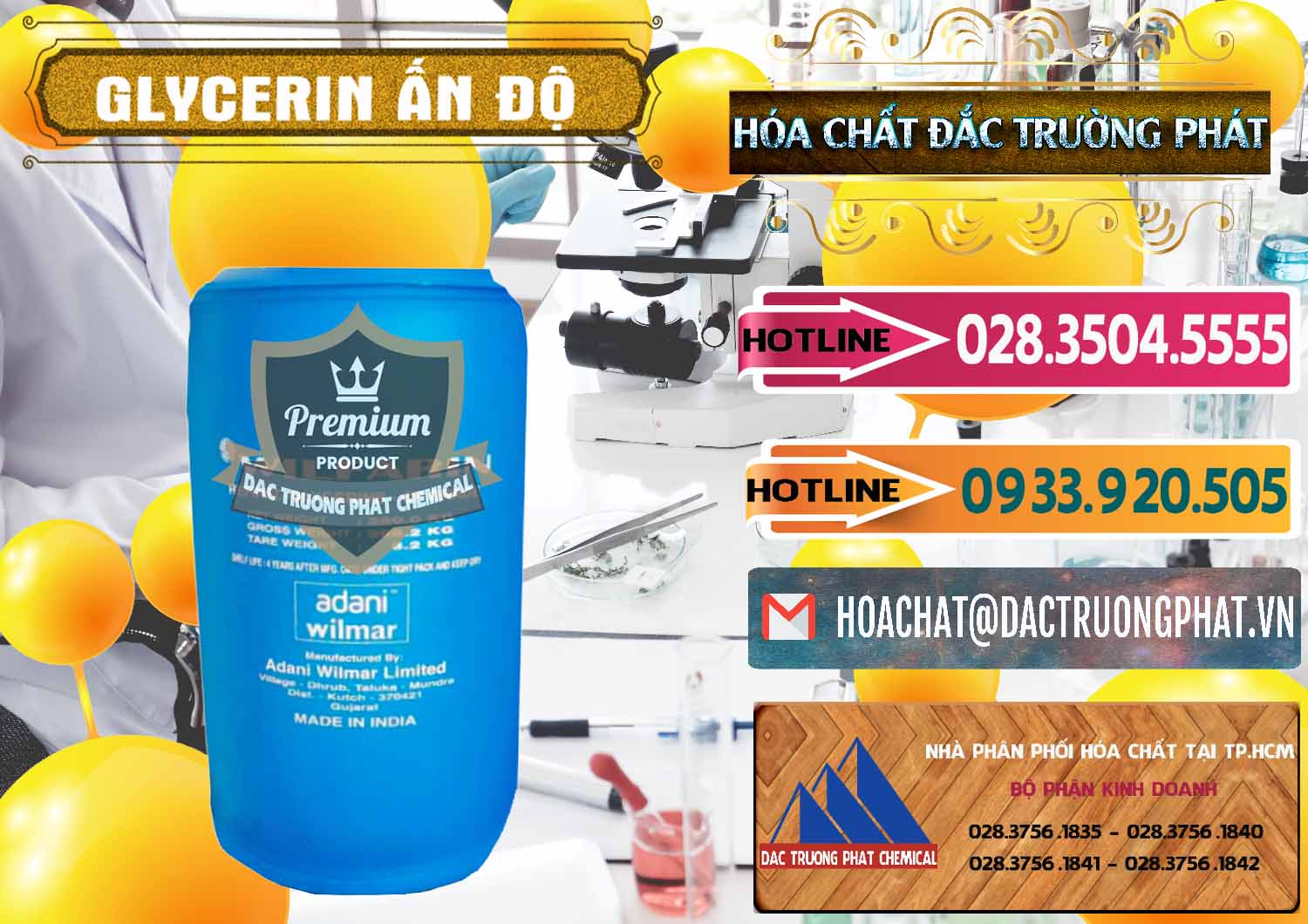 Công ty chuyên phân phối - bán Glycerin – C3H8O3 Ấn Độ India - 0365 - Công ty kinh doanh ( cung cấp ) hóa chất tại TP.HCM - dactruongphat.vn