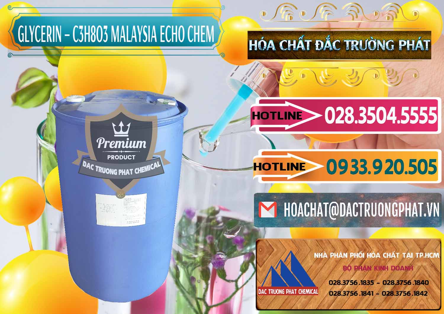 Nhà phân phối - bán C3H8O3 - Glycerin 99.7% Echo Chem Malaysia - 0273 - Đơn vị chuyên cung cấp & kinh doanh hóa chất tại TP.HCM - dactruongphat.vn