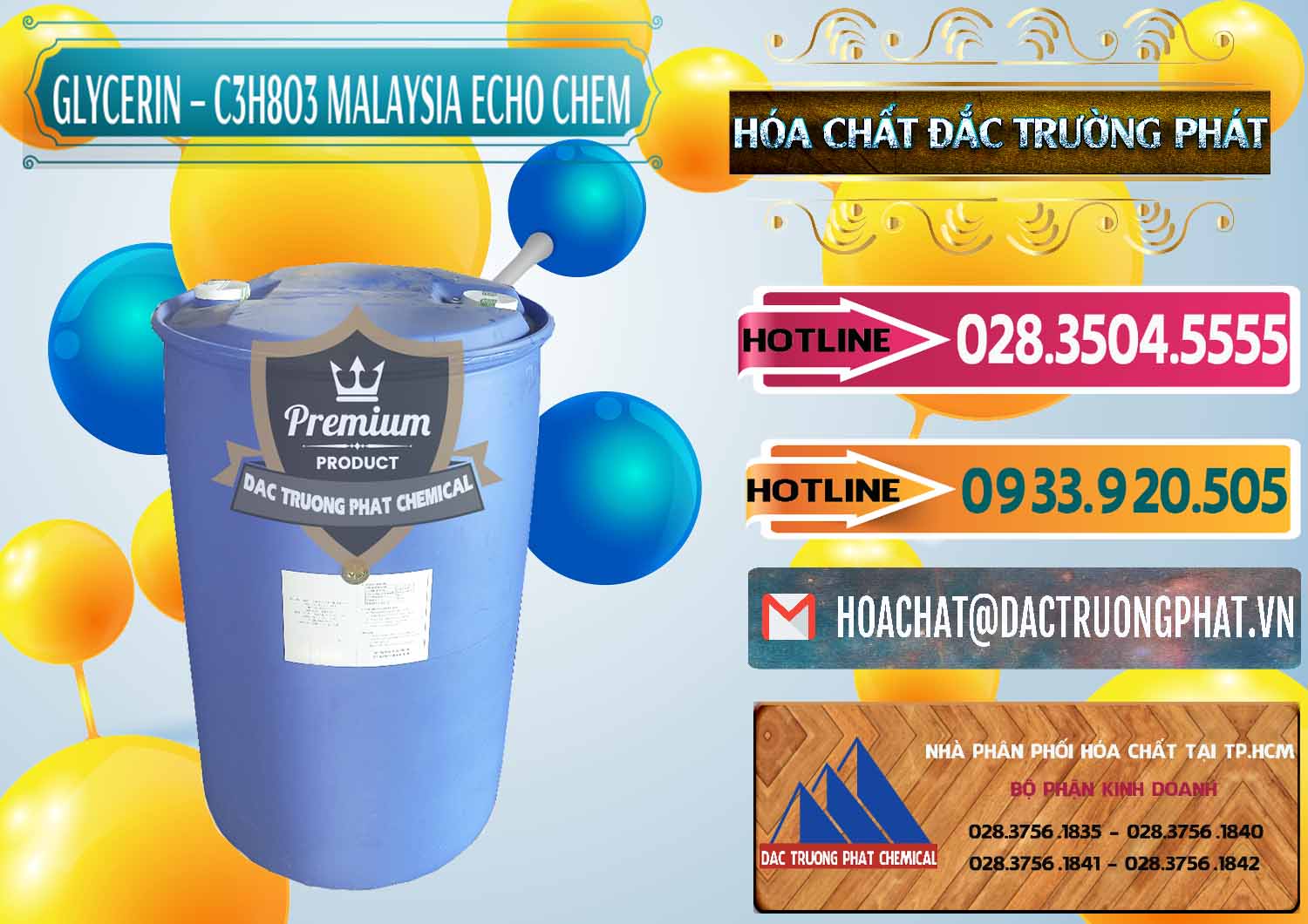 Nơi chuyên cung ứng - bán Glycerin – C3H8O3 99.7% Echo Chem Malaysia - 0273 - Đơn vị phân phối & cung cấp hóa chất tại TP.HCM - dactruongphat.vn