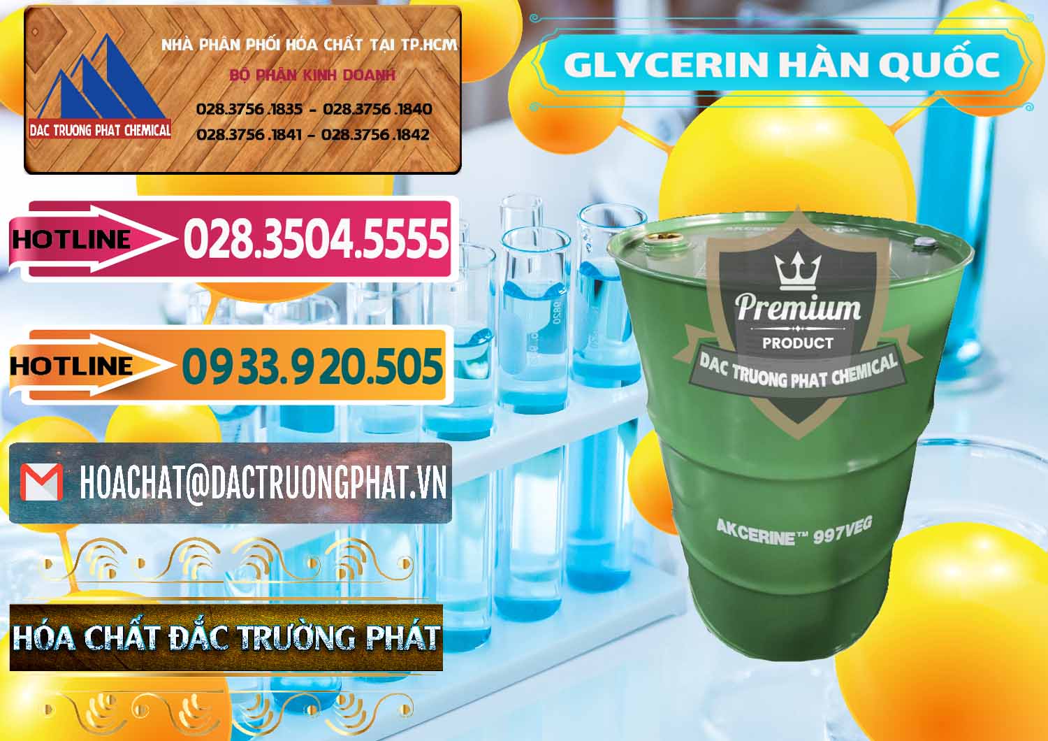 Nơi phân phối ( bán ) Glycerin – C3H8O3 Hàn Quốc Korea - 0403 - Nơi chuyên bán _ phân phối hóa chất tại TP.HCM - dactruongphat.vn