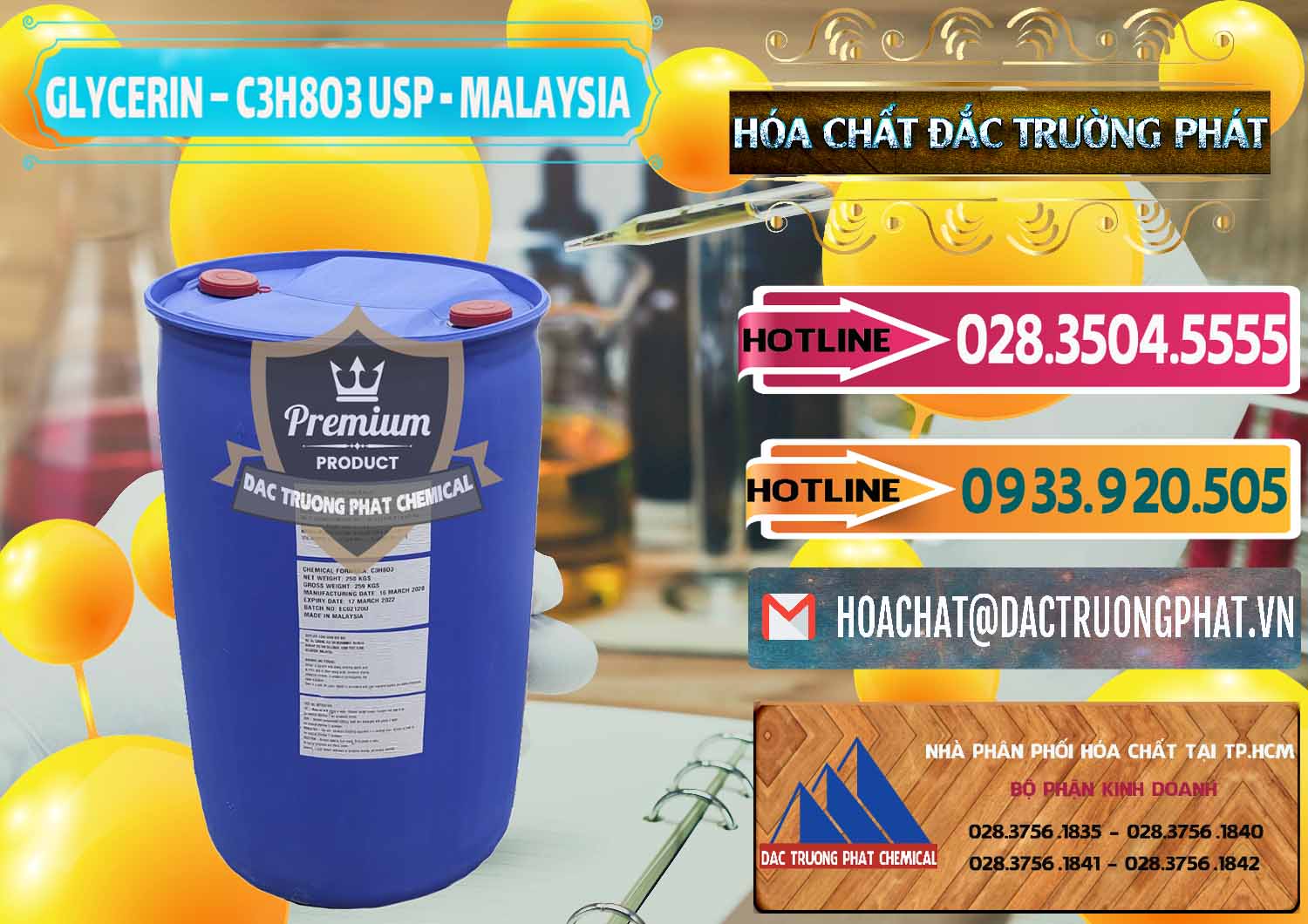 Bán & phân phối Glycerin – C3H8O3 USP Malaysia - 0233 - Cty chuyên bán ( cung cấp ) hóa chất tại TP.HCM - dactruongphat.vn