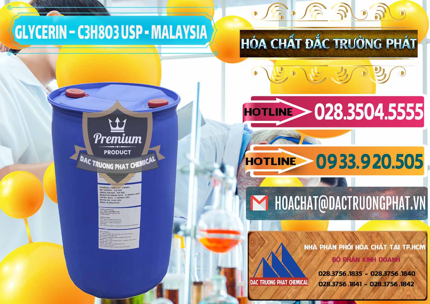 Nơi bán & phân phối Glycerin – C3H8O3 USP Malaysia - 0233 - Đơn vị cung cấp & bán hóa chất tại TP.HCM - dactruongphat.vn