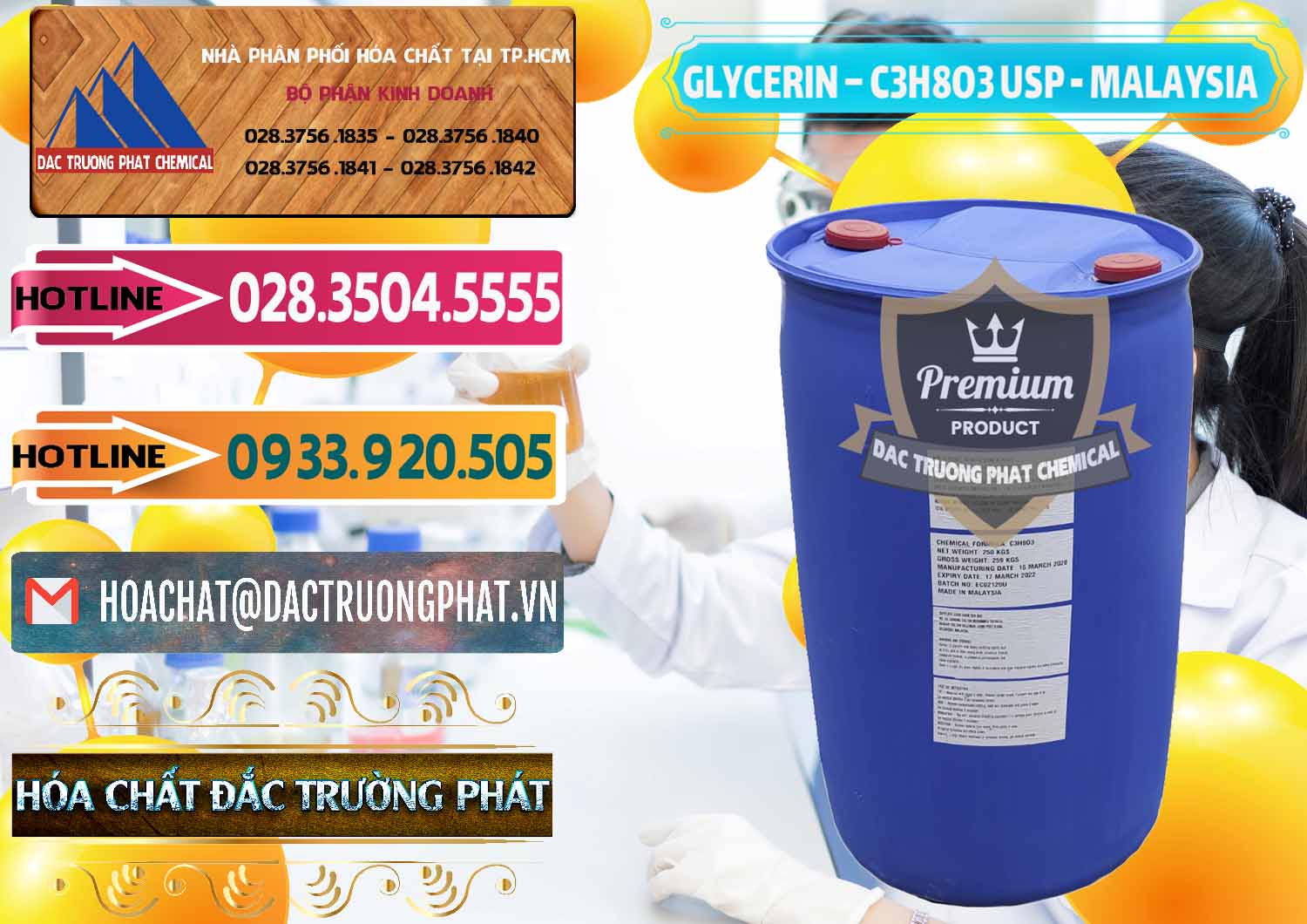 Cty phân phối - bán Glycerin – C3H8O3 USP Malaysia - 0233 - Đơn vị chuyên kinh doanh - phân phối hóa chất tại TP.HCM - dactruongphat.vn