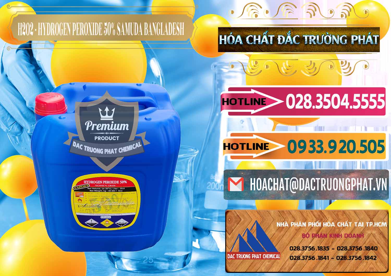 Công ty phân phối > bán hóa chất Nước Hydrogen Dioxide & Hydrogen Peroxide 50% Samuda Bangladesh Cty chuyên cung ứng ( bán ) H2O2 - Hydrogen Peroxide 50% Samuda Bangladesh - 0077 - Công ty chuyên phân phối ( bán ) hóa chất tại TP.HCM - dactruongphat.vn