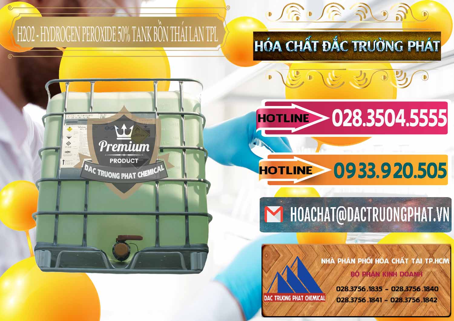 Công ty bán < cung ứng hóa chất Hydrogen Peroxide Ø Oxy Già Dạng Lỏng 50% Tank IBC Bồn Thái Lan TPL Chuyên phân phối - bán H2O2 - Hydrogen Peroxide 50% Tank IBC Bồn Thái Lan TPL - 0073 - Công ty chuyên cung ứng và phân phối hóa chất tại TP.HCM - dactruongphat.vn
