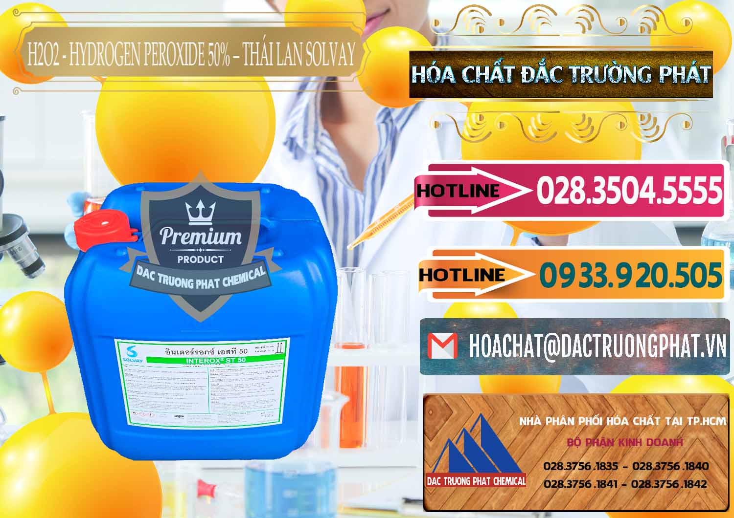 Bán _ cung ứng H2O2 - Hydrogen Peroxide 50% Thái Lan Solvay - 0068 - Nơi chuyên kinh doanh - phân phối hóa chất tại TP.HCM - dactruongphat.vn