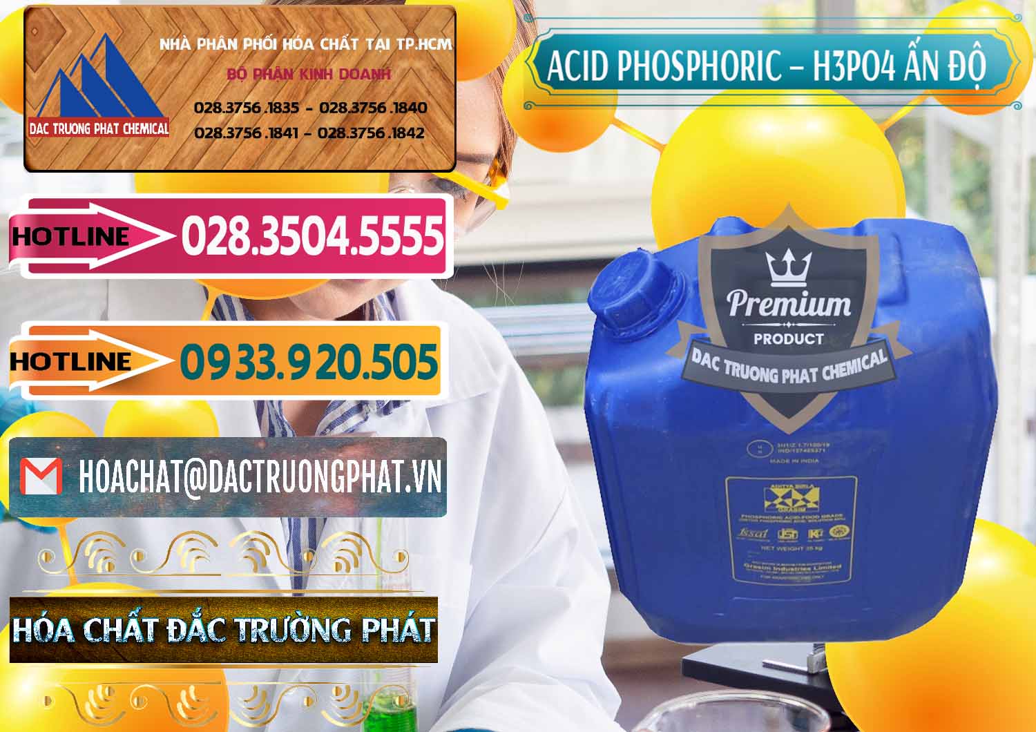 Nơi chuyên bán & cung ứng Axit Phosphoric H3PO4 85% Ấn Độ - 0350 - Cty phân phối và kinh doanh hóa chất tại TP.HCM - dactruongphat.vn