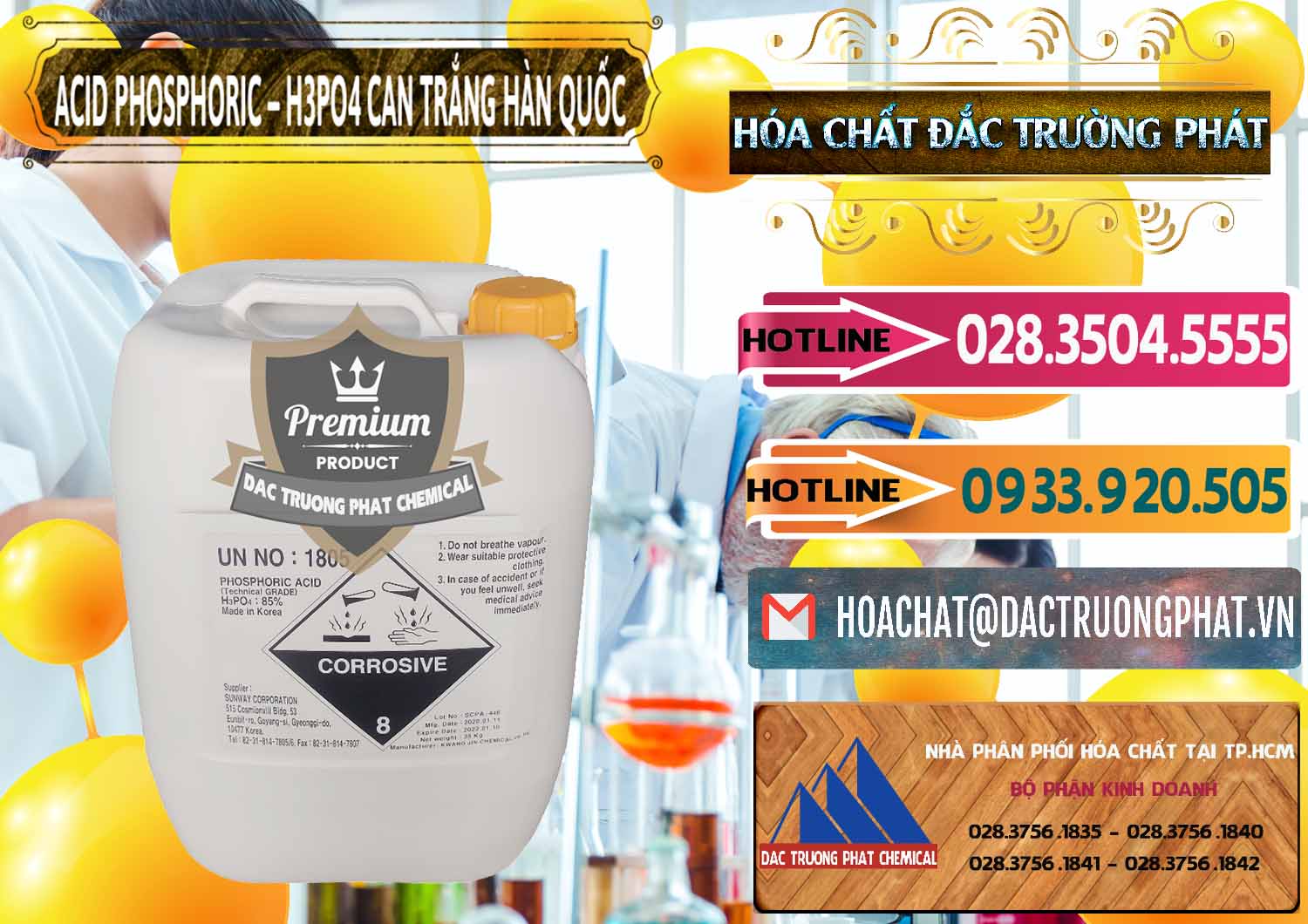 Công ty chuyên bán ( cung ứng ) Acid Phosphoric - Axit Phosphoric H3PO4 Can Trắng Hàn Quốc Korea - 0017 - Đơn vị phân phối _ cung cấp hóa chất tại TP.HCM - dactruongphat.vn
