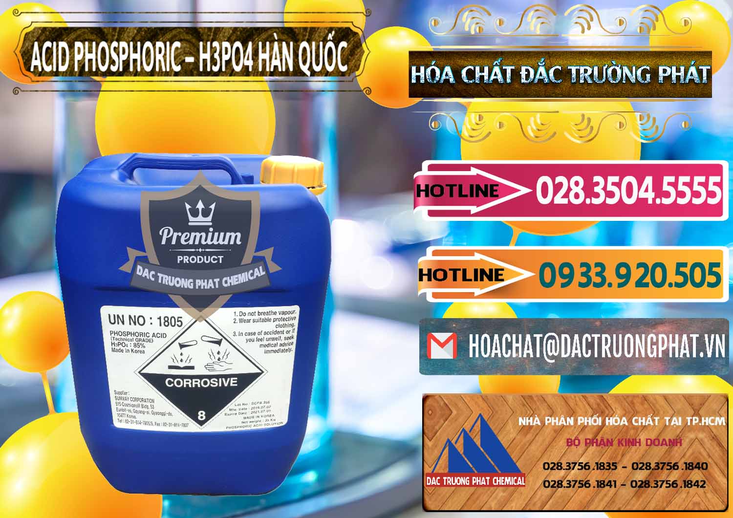 Cty bán _ phân phối Acid Phosphoric – H3PO4 85% Can Xanh Hàn Quốc Korea - 0016 - Chuyên phân phối & cung ứng hóa chất tại TP.HCM - dactruongphat.vn