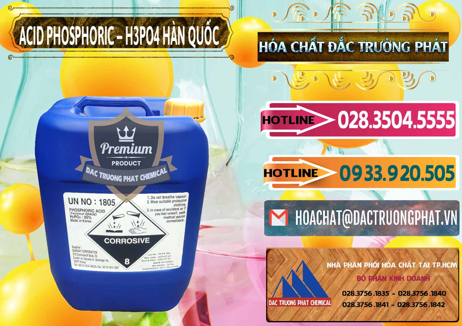 Đơn vị phân phối & bán Acid Phosphoric – H3PO4 85% Can Xanh Hàn Quốc Korea - 0016 - Nơi chuyên kinh doanh & phân phối hóa chất tại TP.HCM - dactruongphat.vn