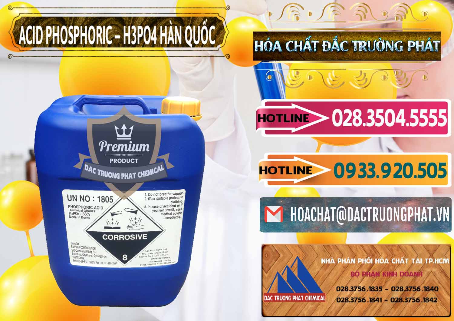 Chuyên kinh doanh - bán Acid Phosphoric – H3PO4 85% Can Xanh Hàn Quốc Korea - 0016 - Công ty cung cấp & bán hóa chất tại TP.HCM - dactruongphat.vn