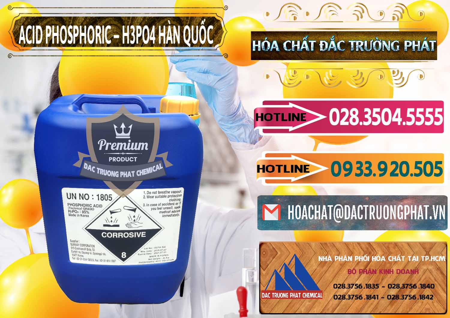 Bán - phân phối Acid Phosphoric – H3PO4 85% Can Xanh Hàn Quốc Korea - 0016 - Công ty cung cấp và phân phối hóa chất tại TP.HCM - dactruongphat.vn
