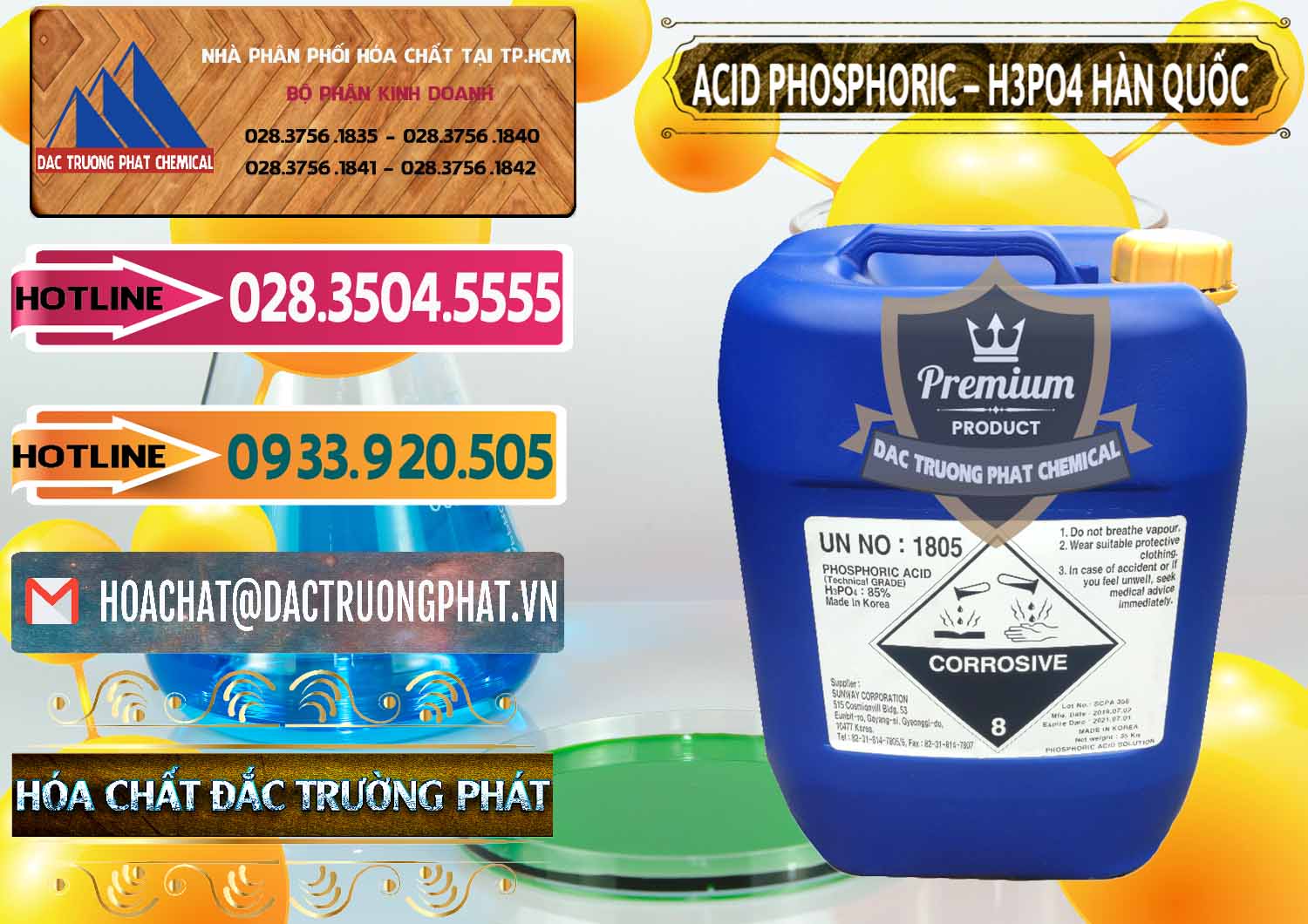 Công ty chuyên cung ứng & bán Acid Phosphoric – H3PO4 85% Can Xanh Hàn Quốc Korea - 0016 - Nơi chuyên phân phối - kinh doanh hóa chất tại TP.HCM - dactruongphat.vn