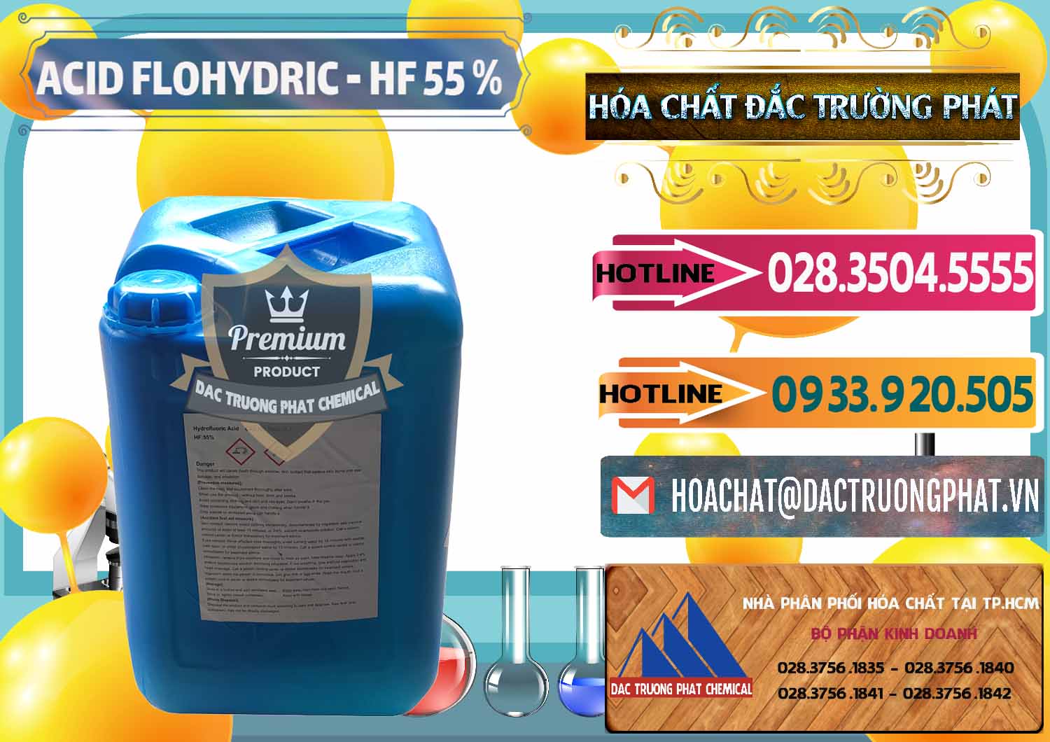 Công ty bán ( cung cấp ) Axit HF - Acid HF 55% Can Xanh Trung Quốc China - 0080 - Nhập khẩu _ cung cấp hóa chất tại TP.HCM - dactruongphat.vn