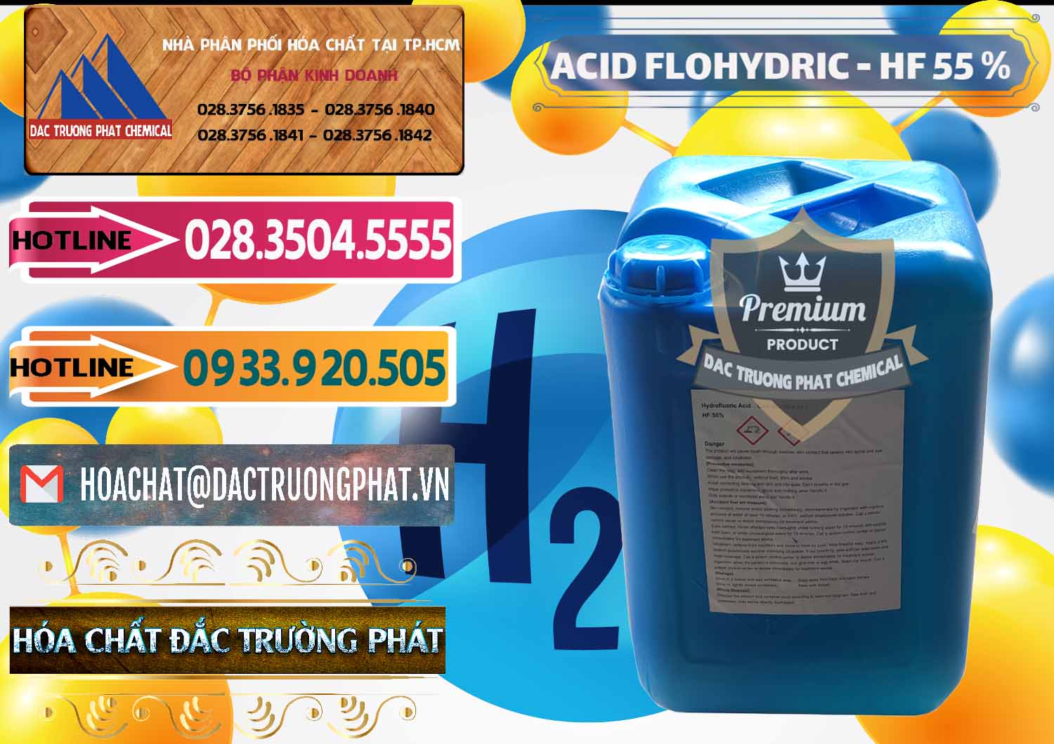 Nhà phân phối và bán Axit HF - Acid HF 55% Can Xanh Trung Quốc China - 0080 - Đơn vị chuyên kinh doanh & phân phối hóa chất tại TP.HCM - dactruongphat.vn