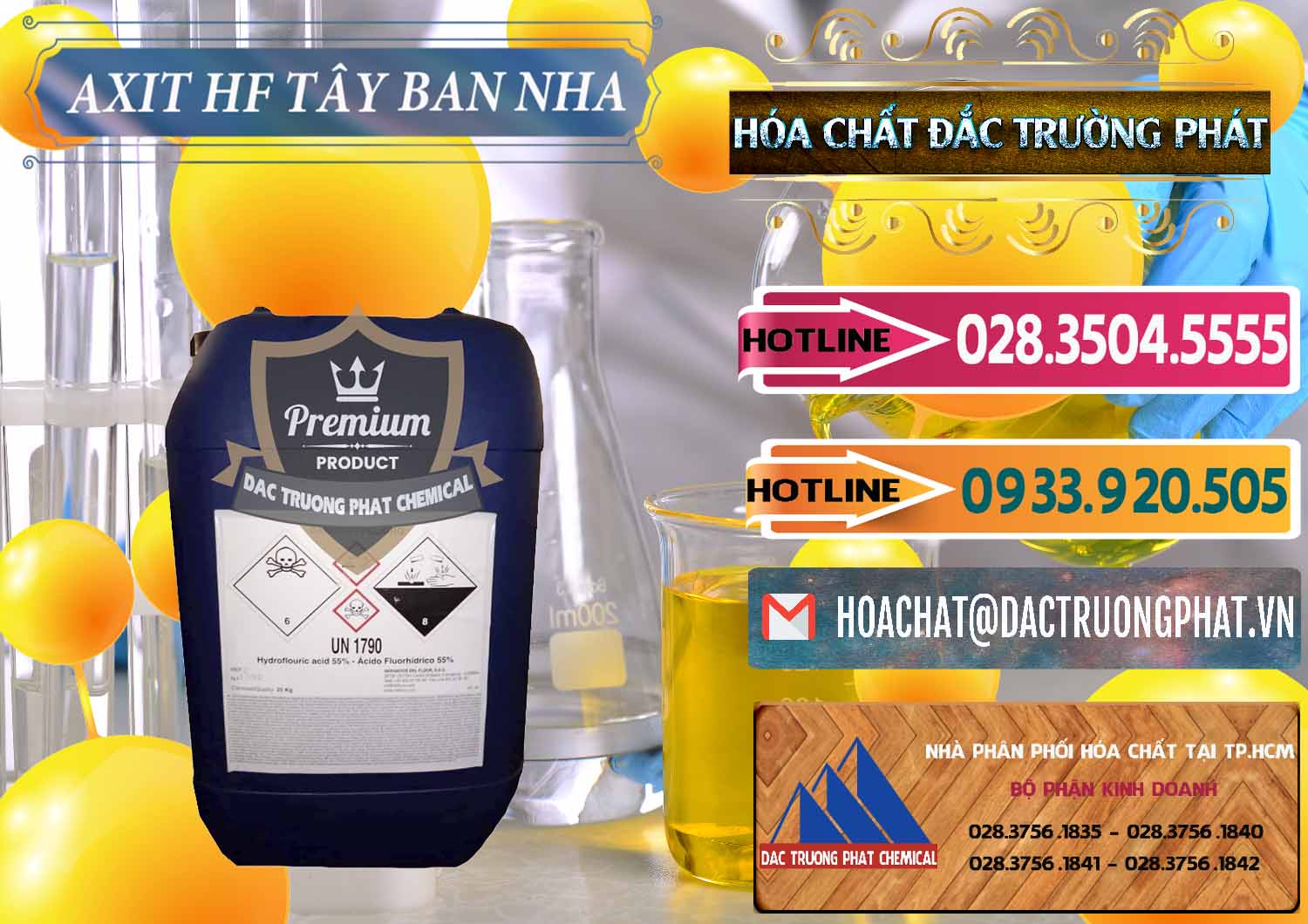 Đơn vị chuyên cung ứng ( bán ) Axit HF - Acid HF 55% Tây Ban Nha Spain - 0404 - Cung cấp và kinh doanh hóa chất tại TP.HCM - dactruongphat.vn