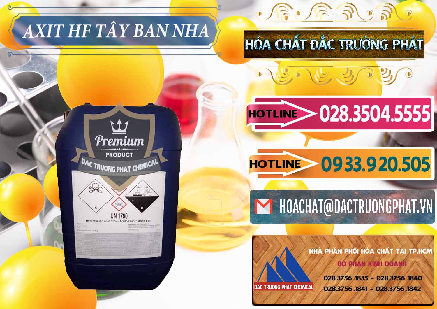 Nhà cung cấp _ bán Axit HF - Acid HF 55% Tây Ban Nha Spain - 0404 - Nơi chuyên cung cấp - bán hóa chất tại TP.HCM - dactruongphat.vn